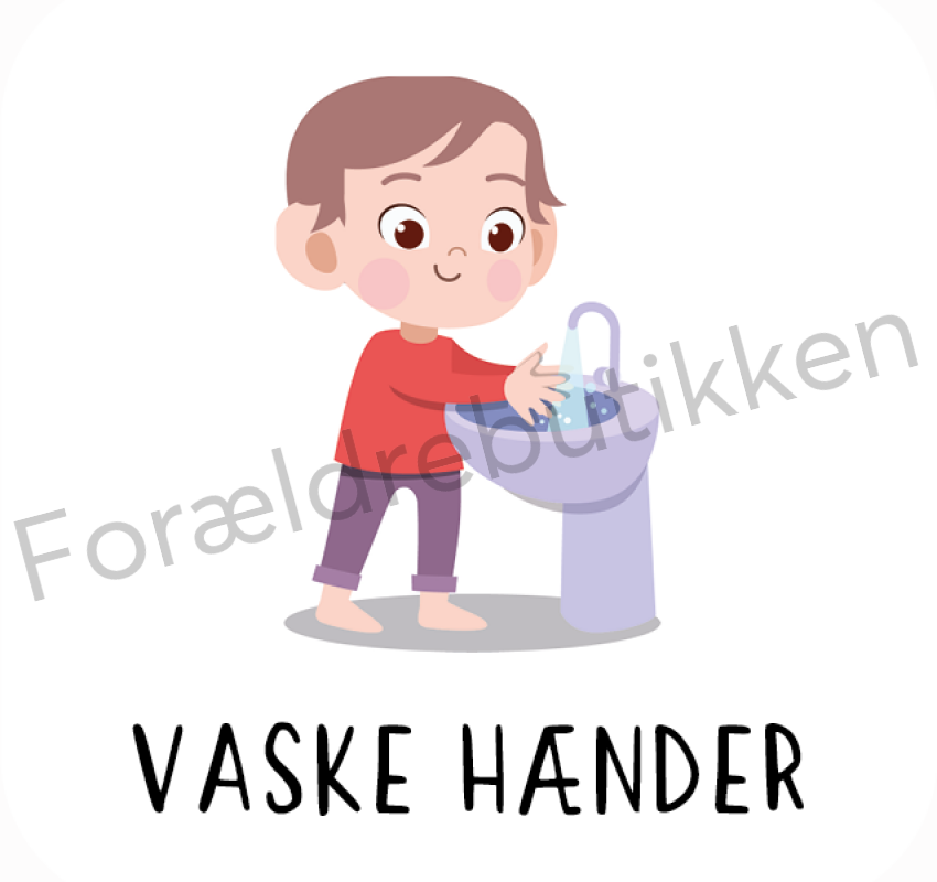 Piktogram Brik - Vaske Hænder (Dreng) Pædagogisk Legetøj