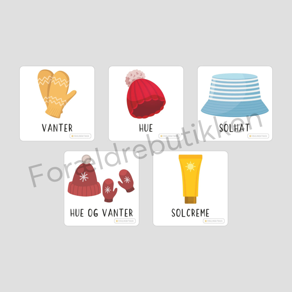 Piktogrampakke - Tøj og årstider Pædagogisk legetøj