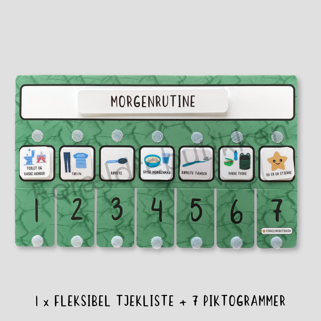 forældrebutikkens morgenrutine tjekliste