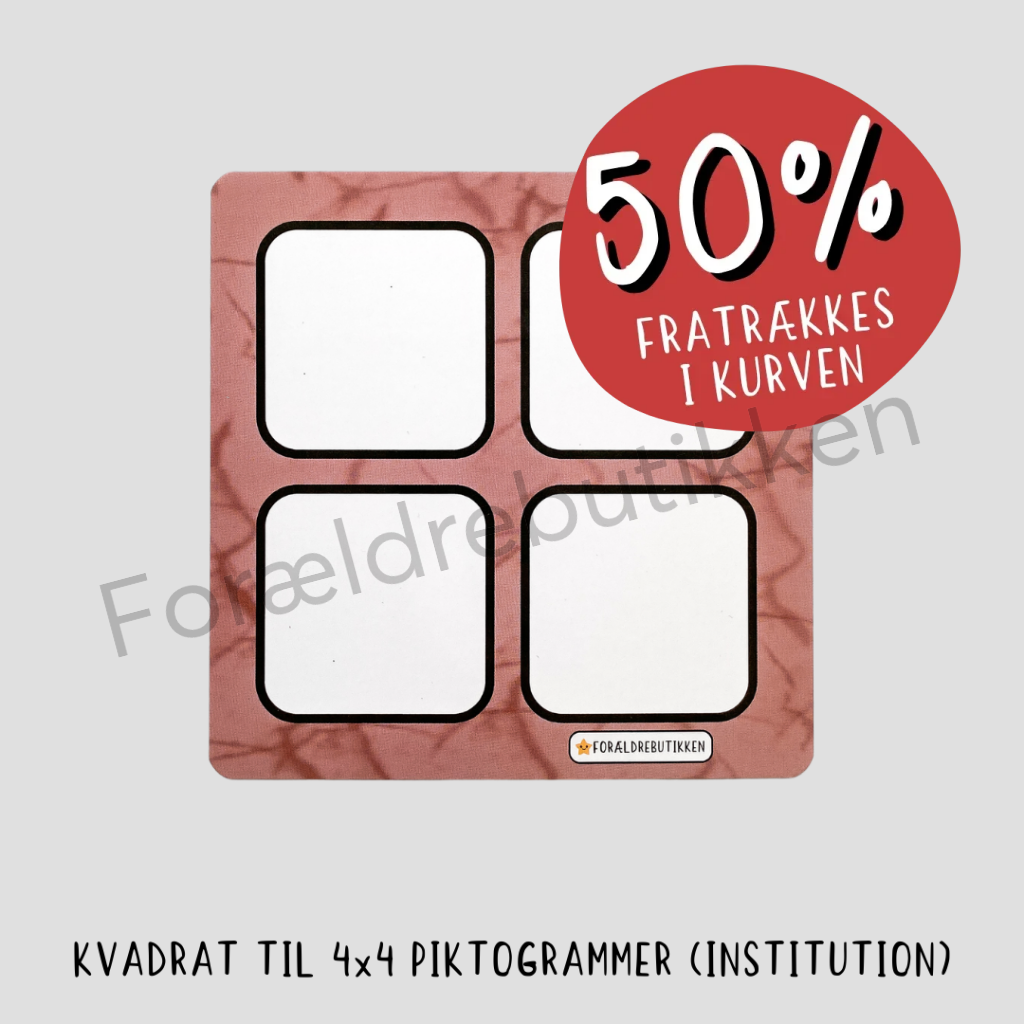 Skema - 4 felter - kvadrat i til institution 4X4 Pædagogisk legetøj