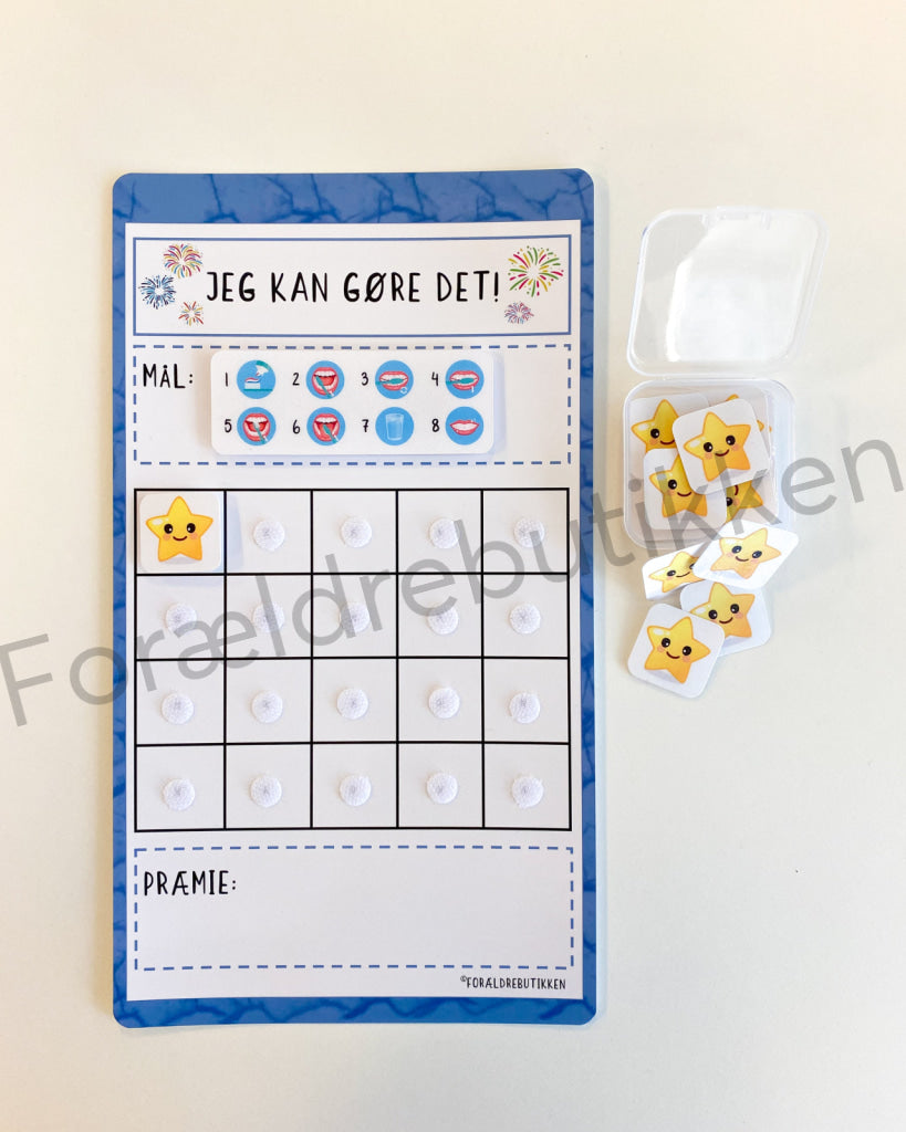 Stjernetavle - Jeg Kan Gøre Det! Børste Tænder Cracked Blå