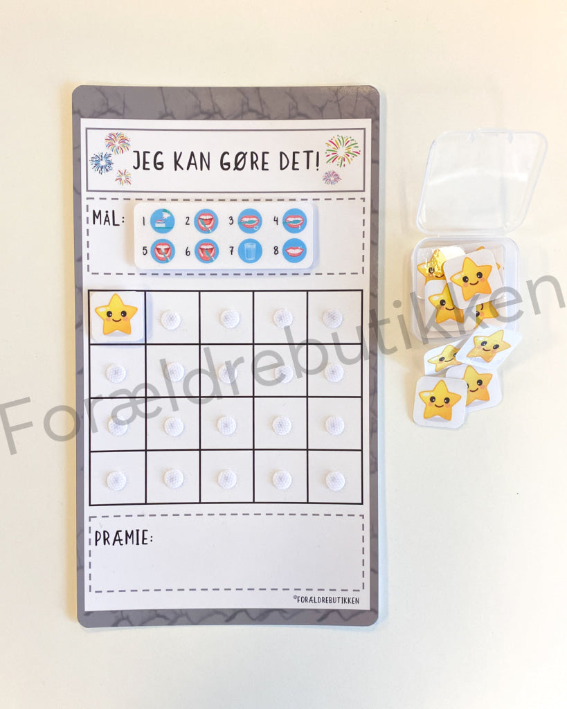 Stjernetavle - Jeg Kan Gøre Det! Børste Tænder Cracked Grå