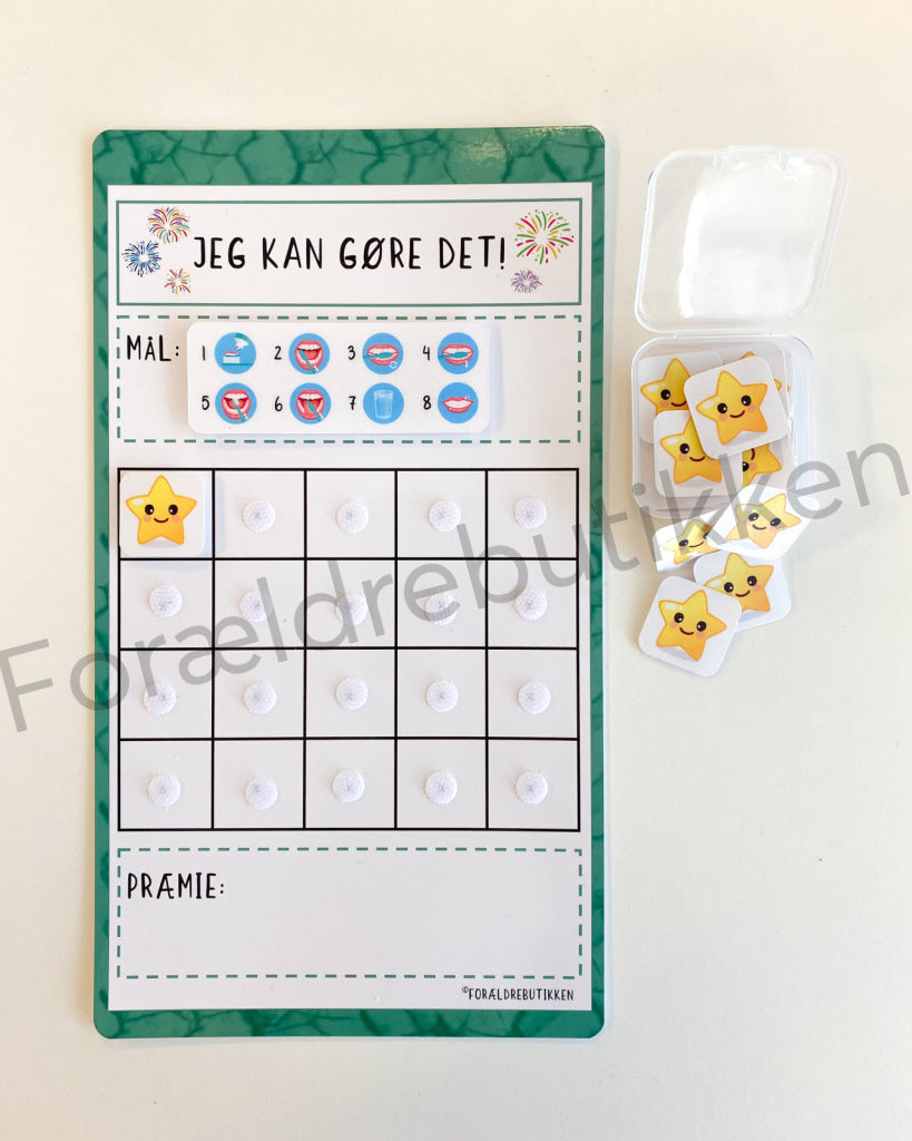 Stjernetavle - Jeg Kan Gøre Det! Børste Tænder Cracked Grøn