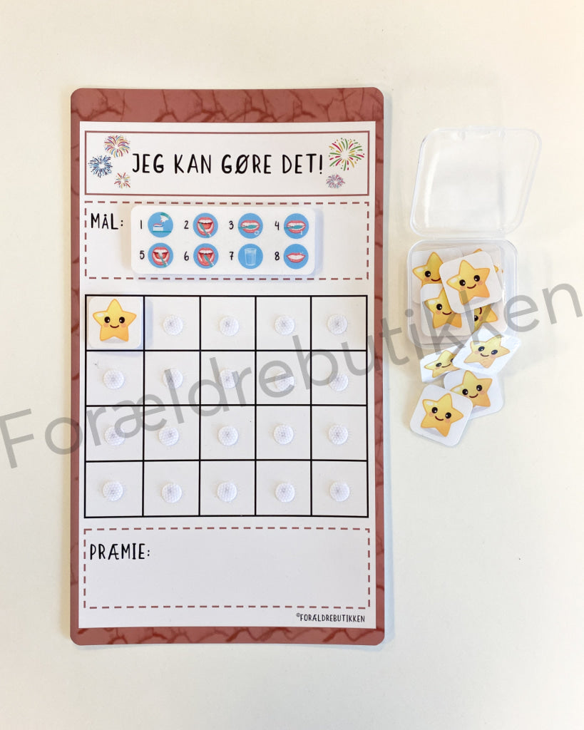 Stjernetavle - Jeg Kan Gøre Det! Børste Tænder Cracked Rosa