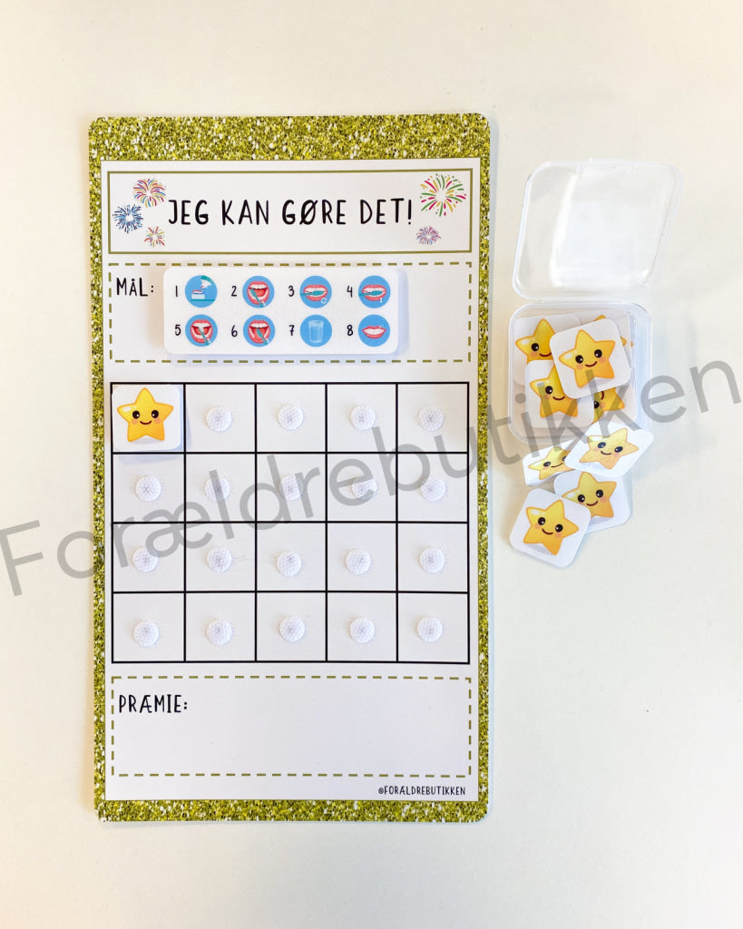 Stjernetavle - Jeg Kan Gøre Det! Børste Tænder Glimmer Guld