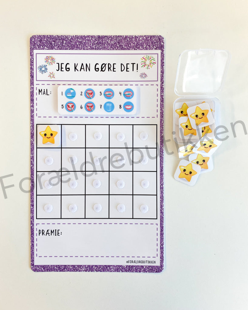 Stjernetavle - Jeg Kan Gøre Det! Børste Tænder Glimmer Lilla