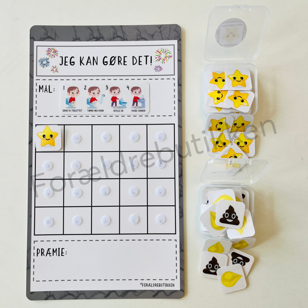 Stjernetavle - Jeg Kan Gøre Det! Toiletbesøg Dreng Cracked Grå