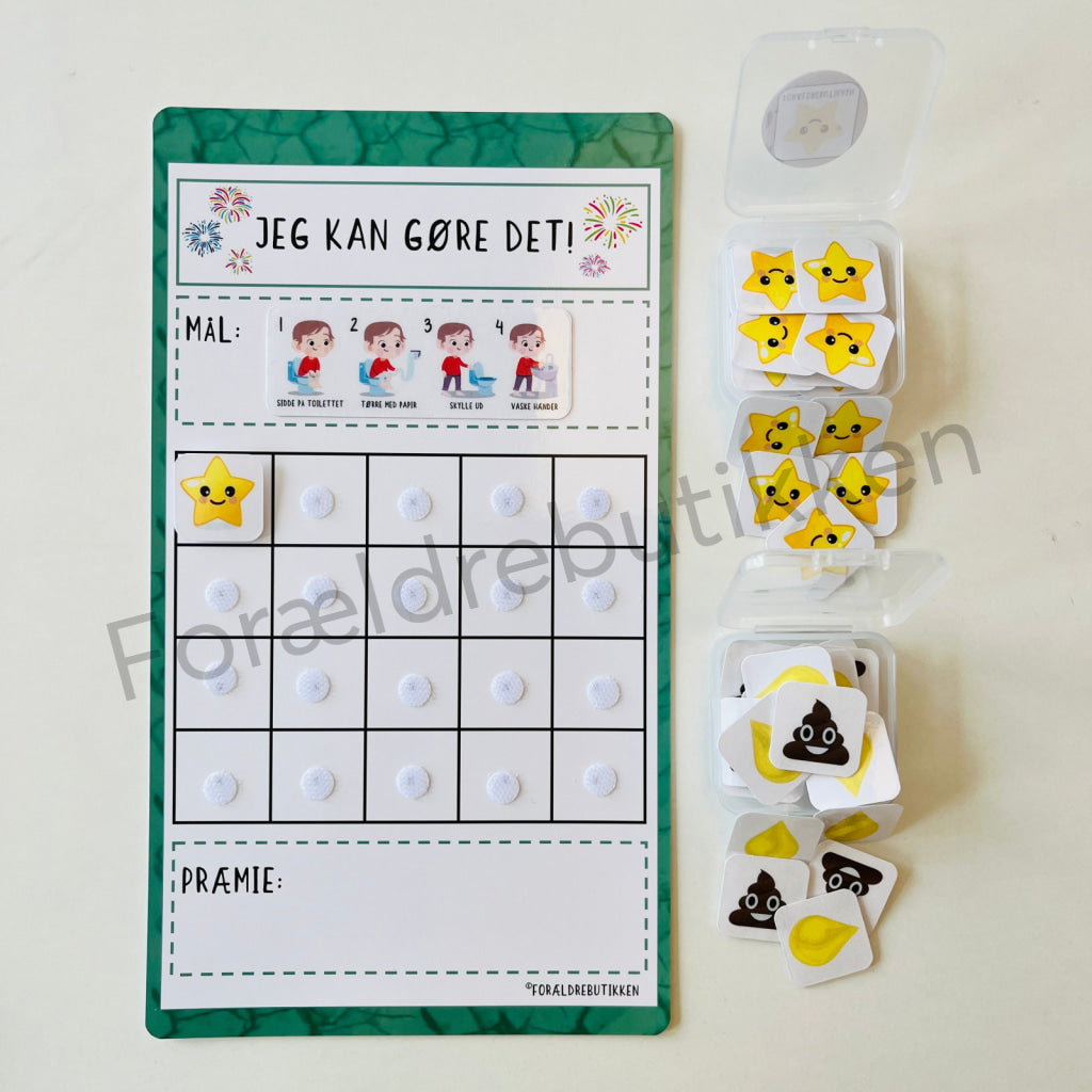 Stjernetavle - Jeg Kan Gøre Det! Toiletbesøg Dreng Cracked Grøn