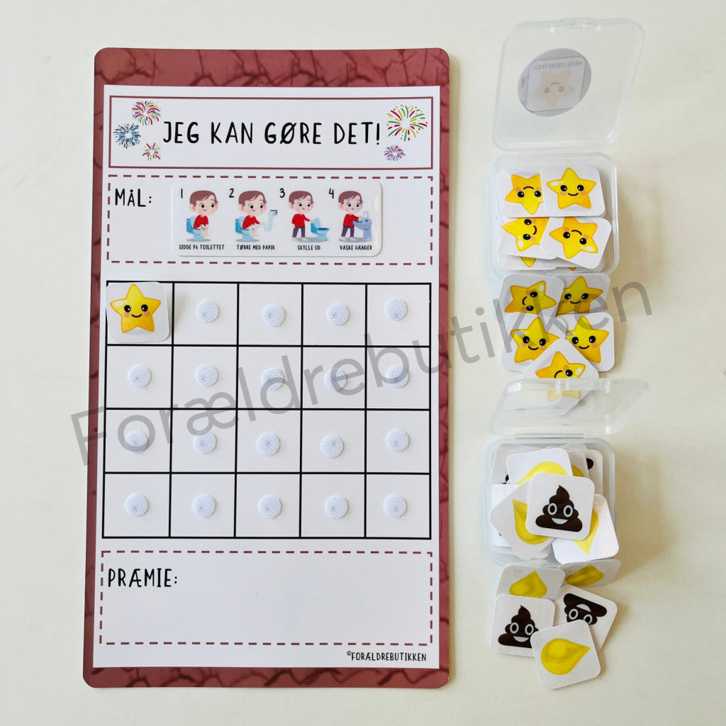 Stjernetavle - Jeg Kan Gøre Det! Toiletbesøg Dreng Cracked Rosa