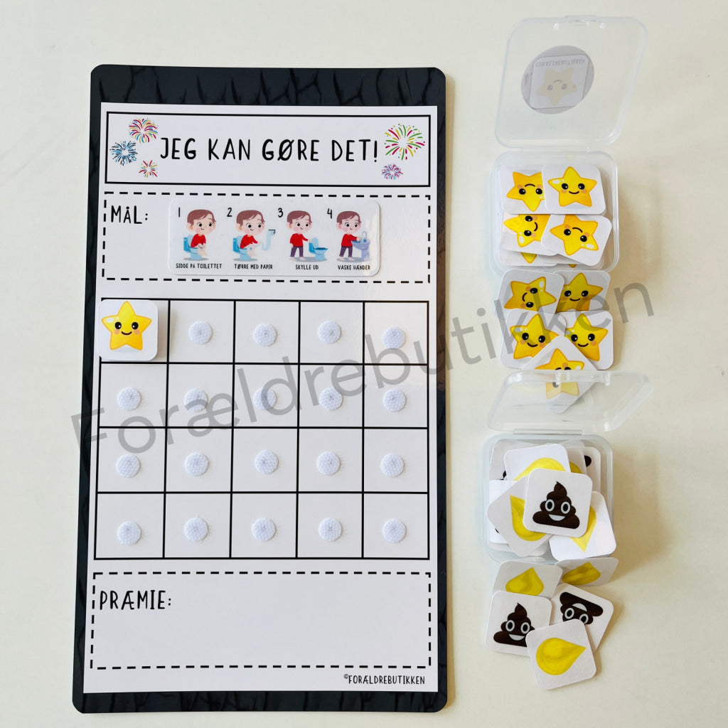 Stjernetavle - Jeg Kan Gøre Det! Toiletbesøg Dreng Cracked Sort