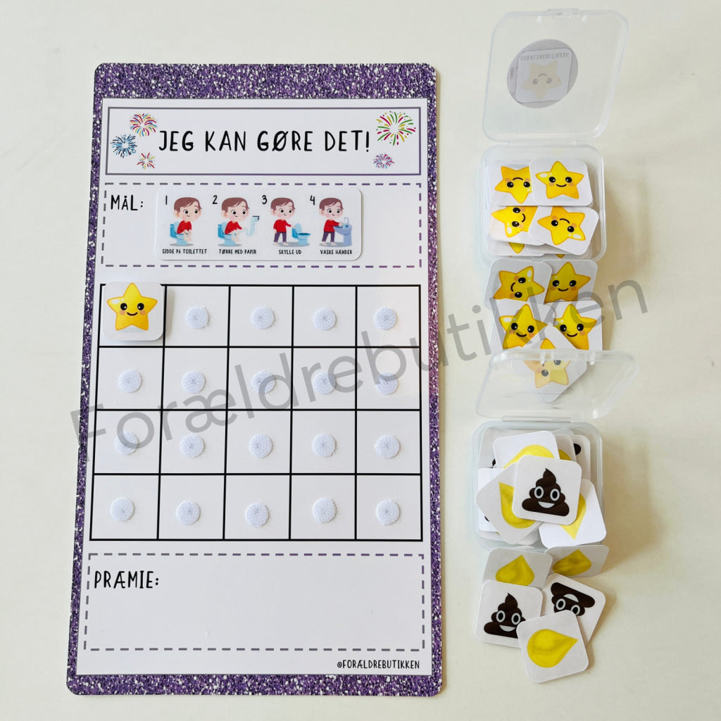Stjernetavle - Jeg Kan Gøre Det! Toiletbesøg Dreng Glimmer Lilla