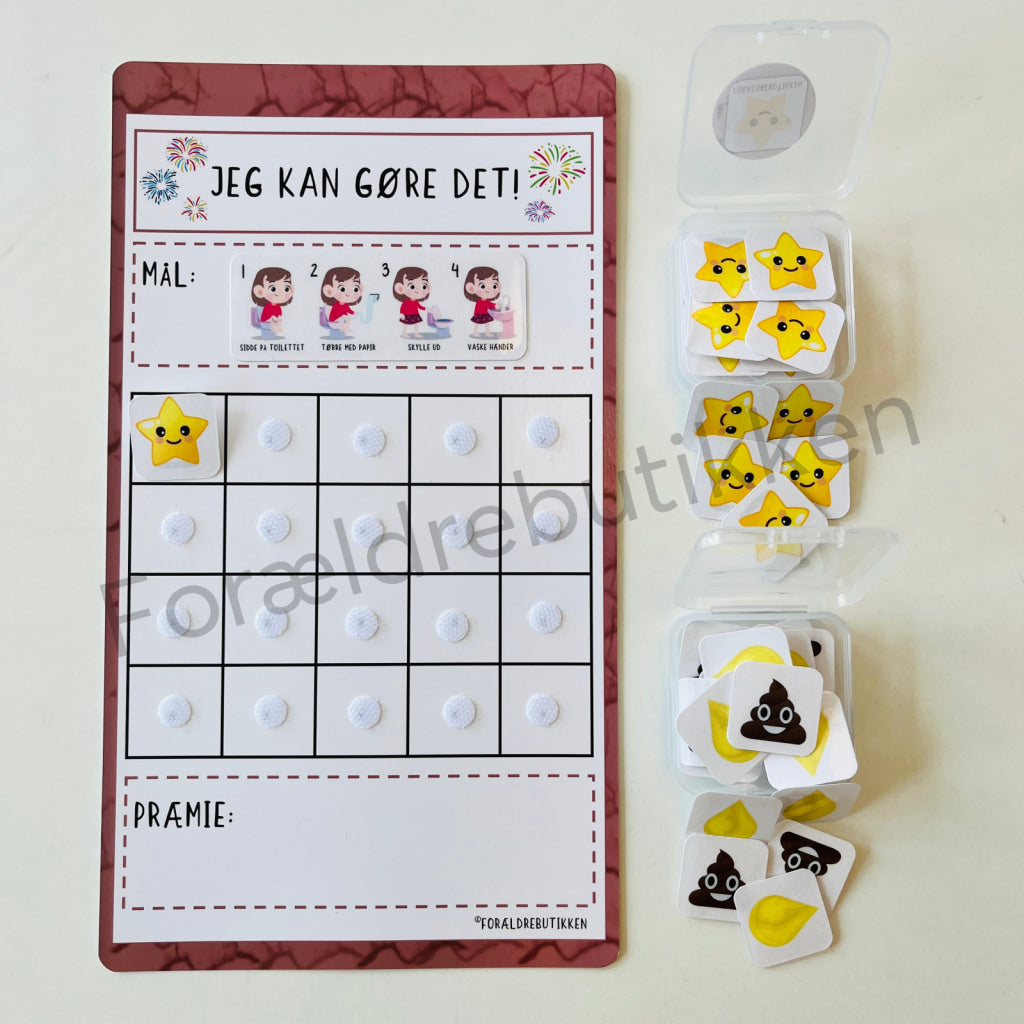 Stjernetavle - Jeg Kan Gøre Det! Toiletbesøg Pige Cracked Rosa