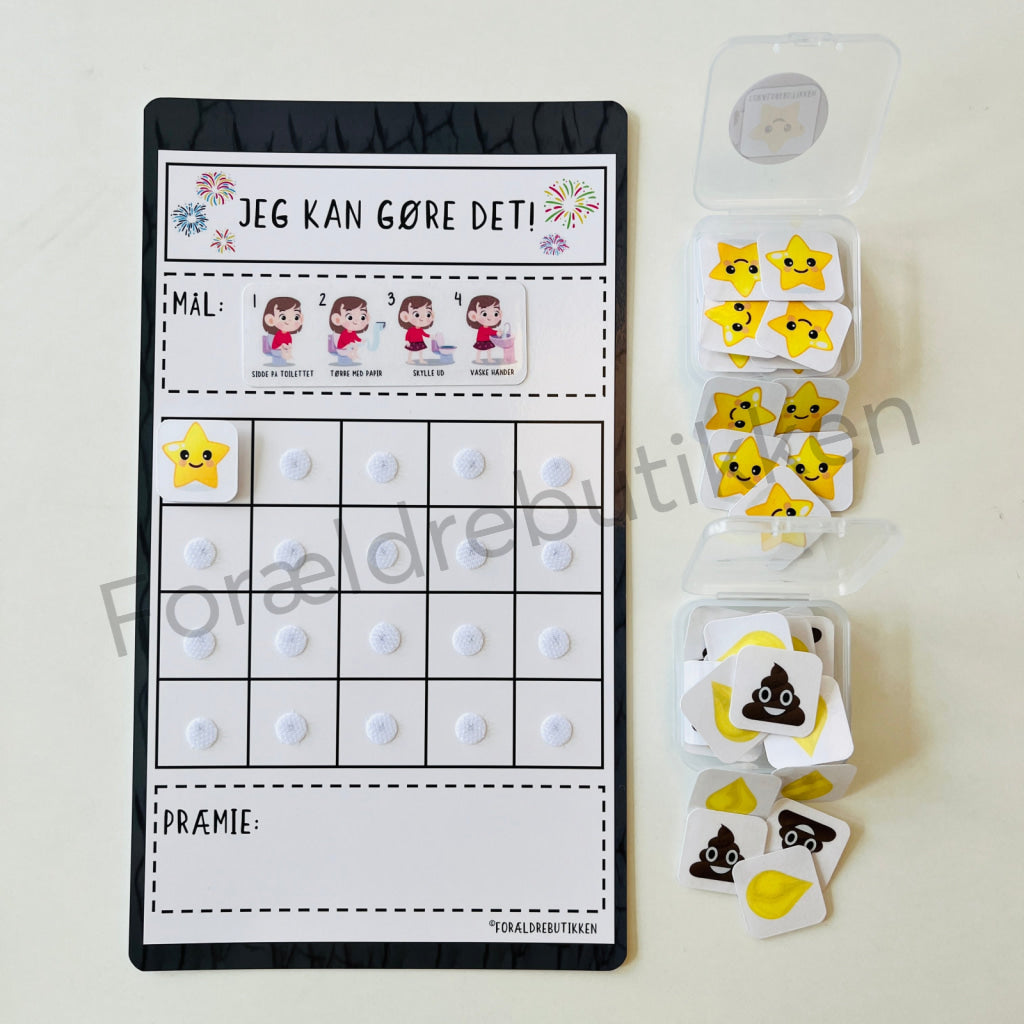 Stjernetavle - Jeg Kan Gøre Det! Toiletbesøg Pige Cracked Sort