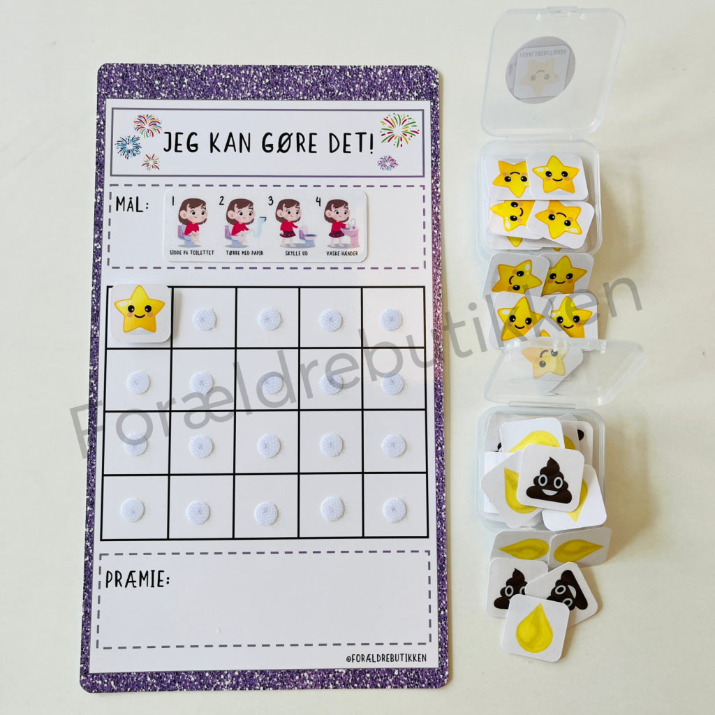 Stjernetavle - Jeg Kan Gøre Det! Toiletbesøg Pige Glimmer Lilla