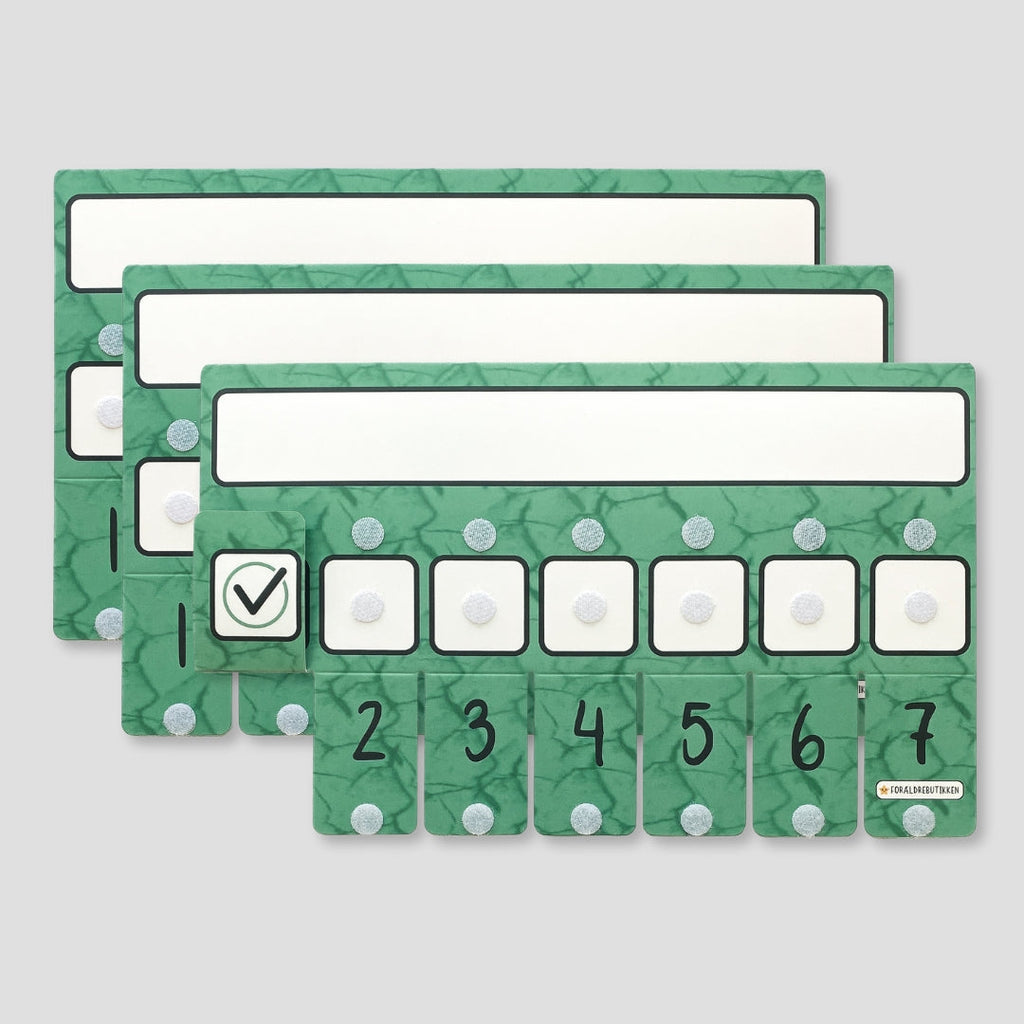 3 Pak - Fleksibel Tjekliste  og rutine flapper 7 Låger til piktogrammer